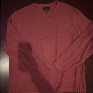 Lucky Brand Burgundy Henley Top